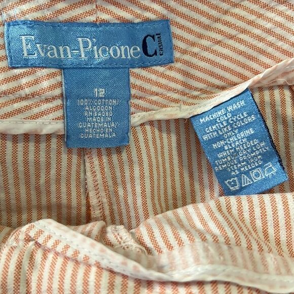 Evan Picone Women's Orange and White Trousers w/ Embroidered Flowers - Picture 9 of 9